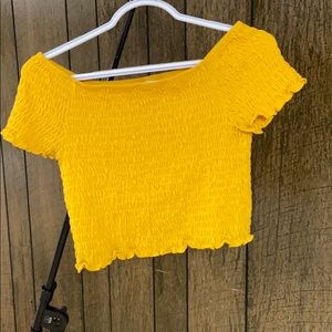 Yellow crop top